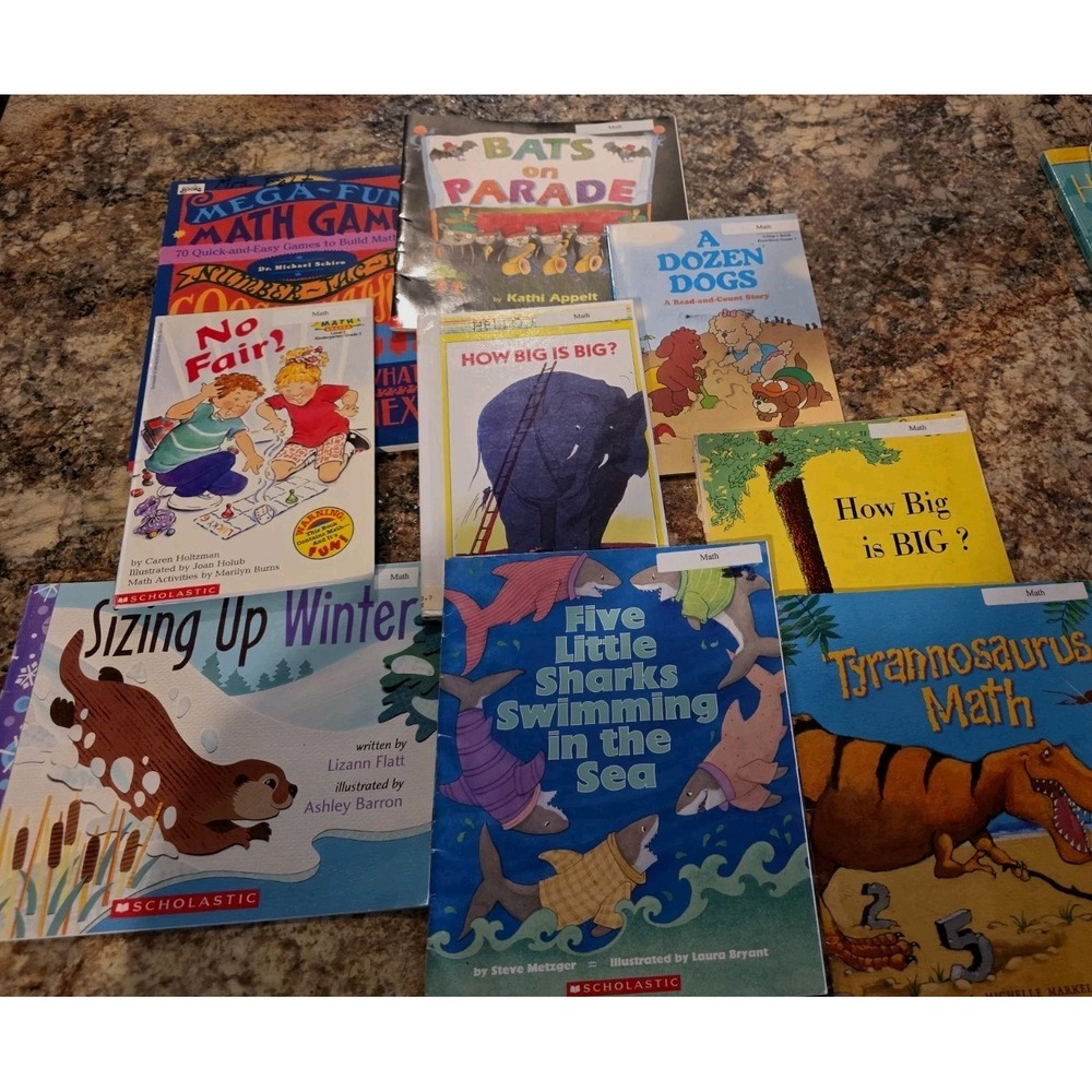 Lot Of Math Books 9! RandomSchlolastic. How Big Is Big No Fair A Dozen Dogs.